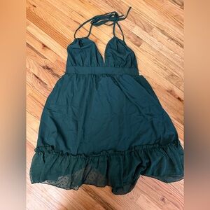 Tie halter green Dress